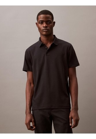 Polo Negro De Manga Corta En Algodón Supima Calvin Klein Calvin Klein