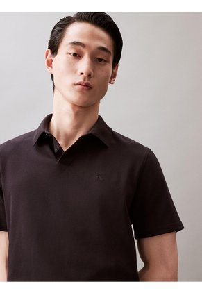 Polo Negro De Manga Corta En Algodón Supima Calvin Klein