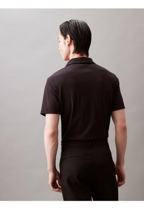 Polo Negro De Manga Corta En Algodón Supima Calvin Klein