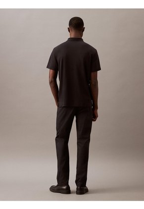 Polo Negro De Manga Corta En Algodón Supima Calvin Klein