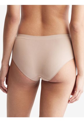 Pantie Beige Tipo Hispter Con Logo Calvin Klein