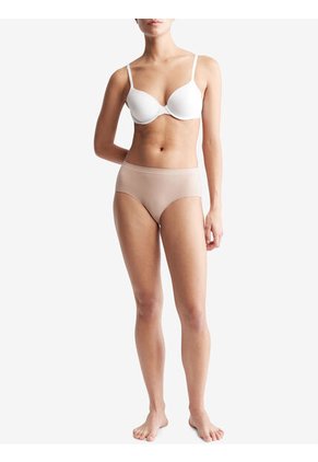 Pantie Beige Tipo Hispter Con Logo Calvin Klein