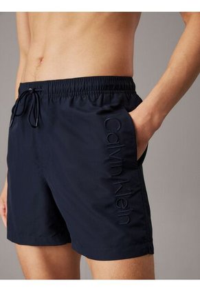 Traje Azul De Baño De Largo Medio Con Cordón - Logo Embroidery Calvin Klein