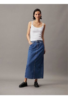 Falda Azul Larga Denim Calvin Klein