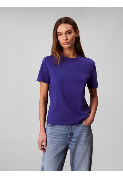 Camiseta Morado Clásica Con Monologo Calvin Klein