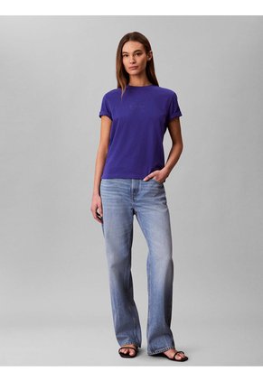 Camiseta Morado Clásica Con Monologo Calvin Klein