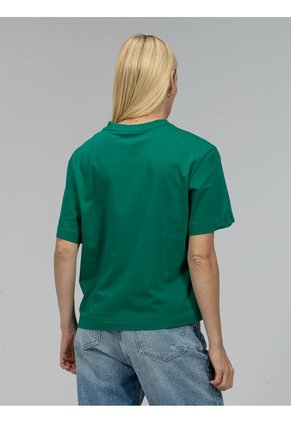 Camiseta Verde Boxy Con Estampado De Logo Calvin Klein