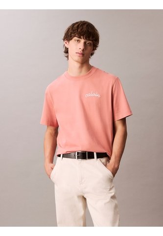 Camiseta Rosada Con Logo Bordado Calvin Klein Calvin Klein