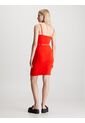 Vestido Rojo De Tirantes Con Logo Repetitivo Calvin Klein de Calvin Klein