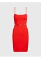 Vestido Rojo De Tirantes Con Logo Repetitivo Calvin Klein de Calvin Klein