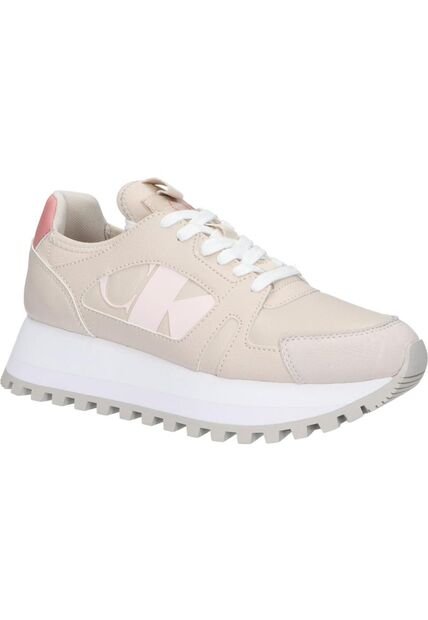 Tenis Beige Runner De Plataforma Calvin Klein