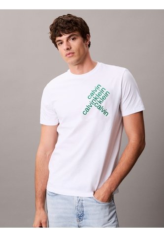 Camiseta Blanca Con Logotipo Apilado Calvin Klein Calvin Klein