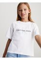 Camiseta Blanca Con Monograma Boxy Para Niña Calvin Klein de Calvin Klein