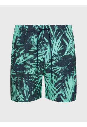 Bermuda De Baño Verde De Largo Medio Con Cordón - CK Print Calvin Klein