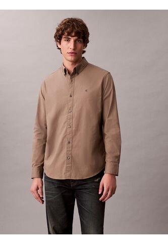 Camisa Chocolate Oxford Clásica De Manga Larga Calvin Klein Calvin Klein