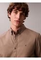 Camisa Chocolate Oxford Clásica De Manga Larga Calvin Klein de Calvin Klein