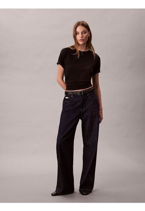 Camiseta Negra Emblemática De Logo Calvin Klein