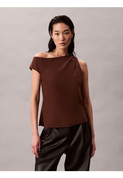 Top Café Asimétrico De Crepé Calvin Klein