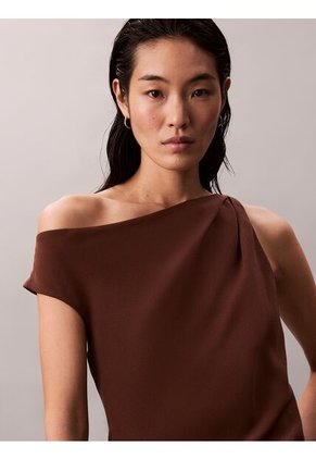 Top Café Asimétrico De Crepé Calvin Klein