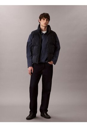 Chaleco Azul Acolchado Reversible De Pana Calvin Klein