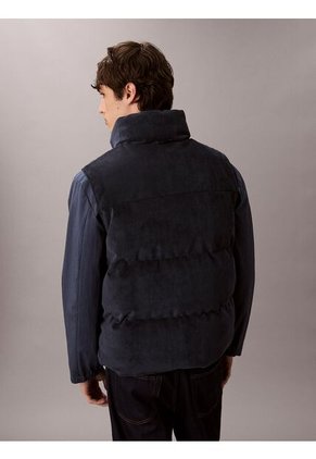 Chaleco Azul Acolchado Reversible De Pana Calvin Klein