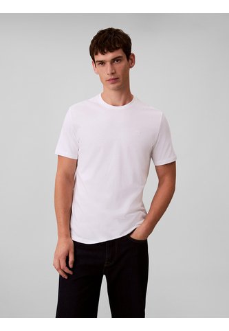 Camiseta Blanca Con Micro Monograma Bordado Calvin Klein Calvin Klein