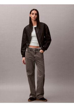 Camiseta Verde De Tirantes Acanalada Con Etiqueta De Monograma Calvin Klein