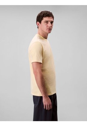 Camiseta Amarilla De Algodón Con Monograma Bordado Calvin Klein