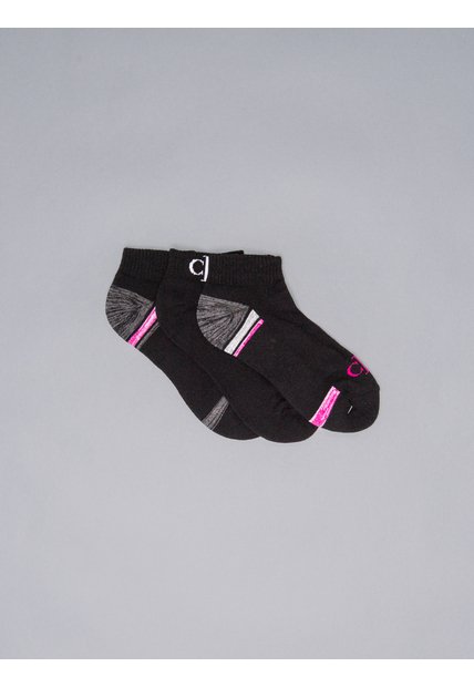 Pack Negro De 3 De Medias Con Monograma Calvin Klein