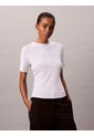 Camiseta Blanca De Manga Corta Con Logo Estampado Manuscrito Calvin Klein de Calvin Klein
