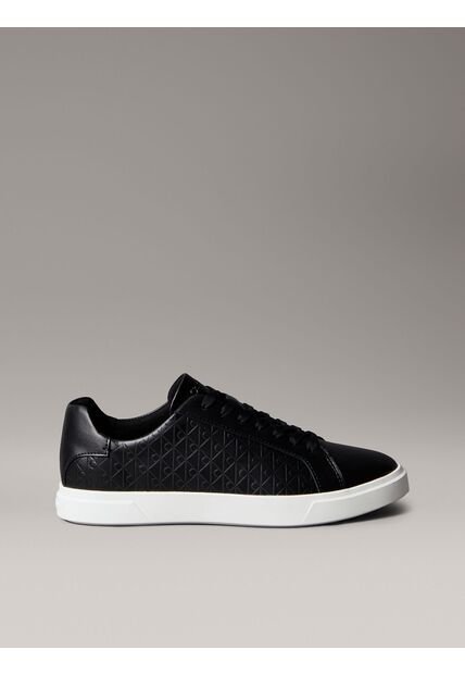 Tenis Negro De Perfil Bajo Con Monograma En Relieve Calvin Klein