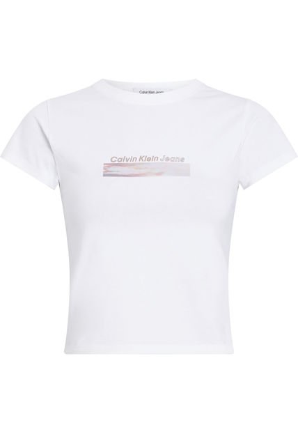 Camiseta Blanca Slim Diffused Box Para Mujer Calvin Klein Compra Ahora Dafiti Colombia