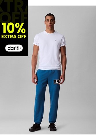 Pantalón Azul De Felpa Con Logotipo Calvin Klein Calvin Klein