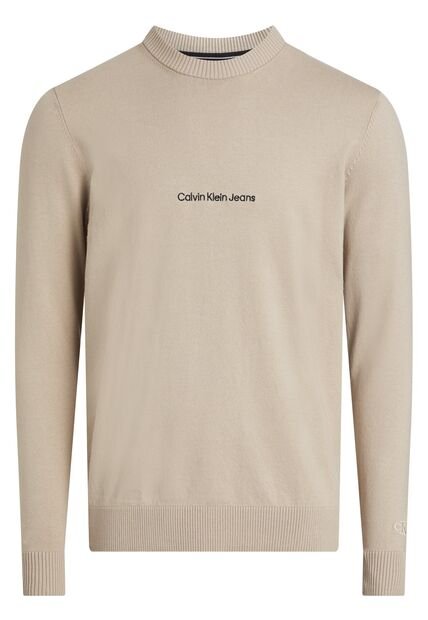 Suéter Blanco De Punto De Algodón Calvin Klein