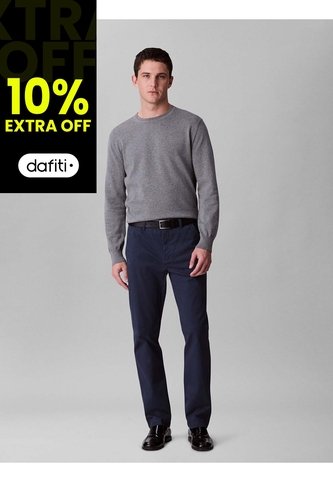 Pantalón Negro Chino Slim De Algodón Signature Calvin Klein Calvin Klein