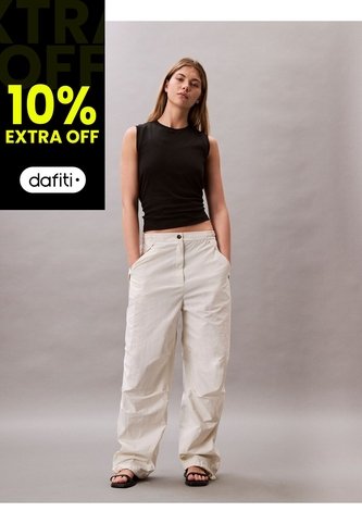 Pantalones Blanco Parachute De Nailon Suave Calvin Klein Calvin Klein
