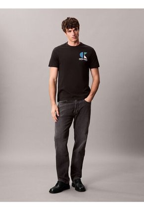 Camiseta Negra Con Monograma Gráfico Calvin Klein