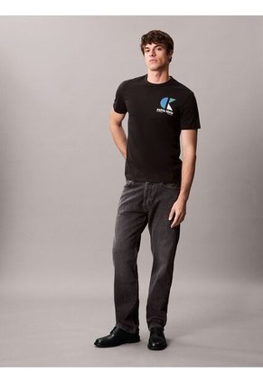 Camiseta Negra Con Monograma Gráfico Calvin Klein
