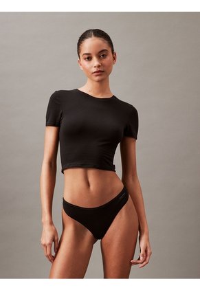 Tanga Negra De Talle Bajo - Ideal Cotton Calvin Klein