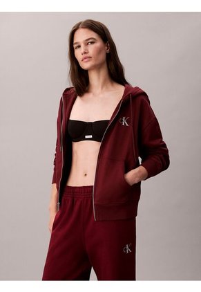 Jogger Rojo De Felpa Con Monograma Estampado Calvin Klein