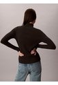 Camiseta Negra Manga Larga Con Cuello Tortuga Calvin Klein de Calvin Klein