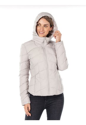 Chaqueta Manga Larga Con Distintivos De La Marca Mujer Gris