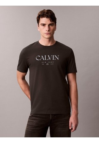 Camiseta Negra Con Gráfico De Logo Calvin Klein Calvin Klein