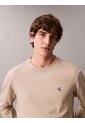 Camiseta Beige De Manga Larga Con Monograma Calvin Klein de Calvin Klein