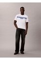 Camiseta Blanca De Rayas Con Logo Calvin Klein de Calvin Klein