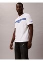 Camiseta Blanca De Rayas Con Logo Calvin Klein de Calvin Klein