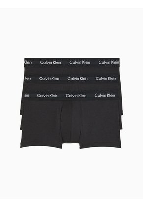 3 Pack De Boxer Negros Low Rise Trunk En Algodón Calvin Klein