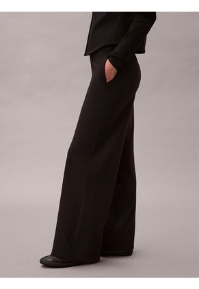 Pantalón Negro De Punto Ponte Con Logo Calvin Klein
