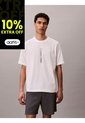 Camiseta Blanca Con Gráfico De Logo Vertical Calvin Klein de Calvin Klein