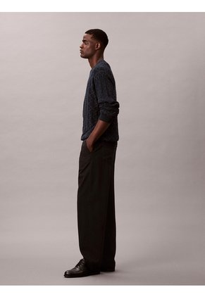 Saco Negro Tejido De Algodón Con Cuello Redondo Calvin Klein